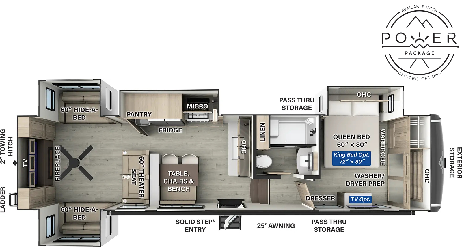 Flagstaff Classic Fifth Wheels F375RL Floorplan